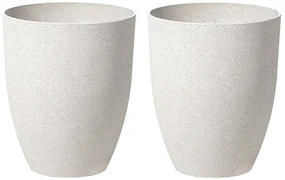 Set 2 buc Ghiveci de flori 42 cm Crotty (alb). 1074877