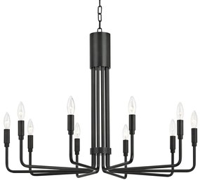 Candelabru design minimalist BRIGITTE bronz antichizat, cu 10 surse de lumina