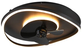 Plafonieră negru-mat LED Sortland – Trio