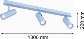 Plafoniera cu 3 spoturi directionabile cu bec GU10 Linca blue