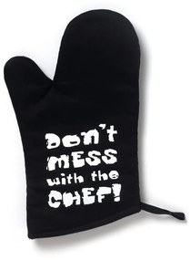 Mănușă de bucătărie din bumbac Cooksmart ® Don't Mess With The Chef, negru