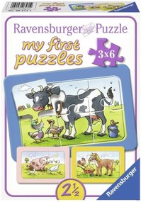 PUZZLE ANIMALE PRIETENI, 3X6 PIESE - RAVENSBURGER (RVSPC06571)