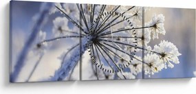 Tablou - Flori înghețate (cu ceas) (90x30 cm)
