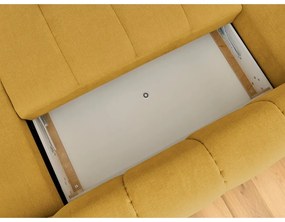 Colțar galben muștar extensibil/cu spațiu de depozitare (cu colț pe partea stângă/în formă de "U") Fuji – Bobochic Paris