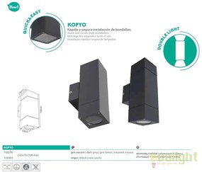 Aplica LED iluminat exterior IP65 KOPYO II gri 112276 SU