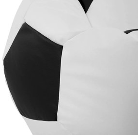 Fotoliu puf Hannela 500L (Alb piele ecologică + Negru piele ecologică). 1053995