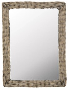 vidaXL Oglindă, maro, 60 x 80 cm, răchită