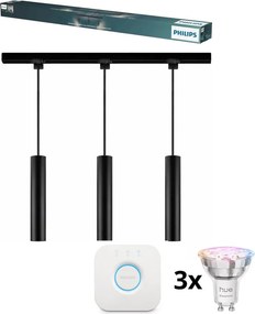 Lustră LED Philips, reglabilă, suspendată pe cablu pentru sistem de șină EASYLINK HUE 3xGU10/4,7W/230V+Hue bridge