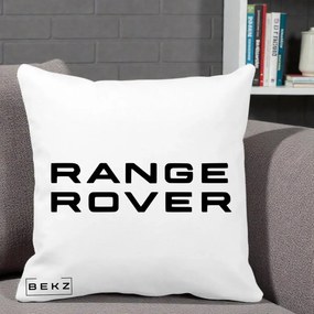 Perna Personalizata cu emblema Range Rover, 40x40 cm, Alba Mata, Husa Detasabila, Perna Inclusa, BEKZ®