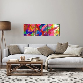 Tablou - Abstract colorat (cu ceas) (90x30 cm)