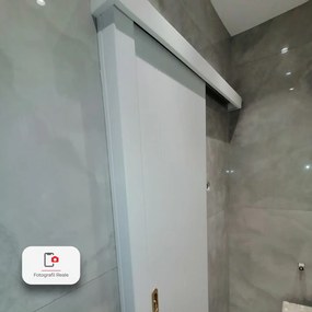 Usa glisanta Porta Decor cu incuietoare si toc porta tunel -Alb Alb, Folie Decor