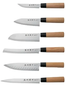 Set cutite Osaka, inox, maner lemn, 6 piese