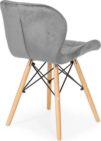 Set de 4 scaune din catifea gri