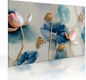 Tablou pe sticlă cu flori (70x50 cm)