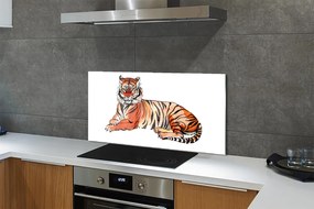 Panouri de sticlă tigru pictat