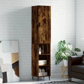 vidaXL Dulap înalt, stejar fumuriu, 34,5x34x180 cm, lemn prelucrat