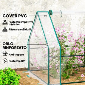 Outsunny Mini Seră Portabilă Tunel pentru Plante și Flori cu Uși Rulabile cu Fermoar, Transparentă | Aosom Romania
