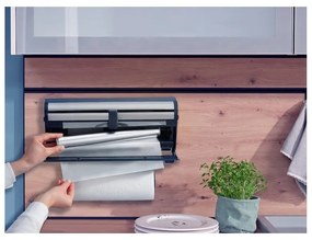 Dispenser pentru prosoape de bucătărie din hârtie și folie de aluminiu argintiu de montat pe perete din metal Parat Royal – LEIFHEIT