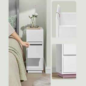 Noptieră ROBIN, 30x25x65cm, alb Vasagle