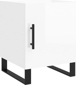 vidaXL Noptieră, alb extralucios, 40x40x50 cm, lemn compozit