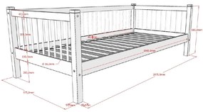 Pat pentru copii alb din lemn de fag 90x200 cm Forrest – Vipack