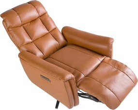 Fotoliu design LUX cu functia relax Cowhide brown leather