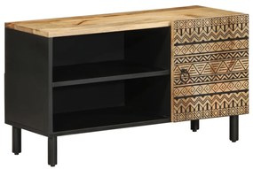 vidaXL Dulap TV, negru, 80x33,5x46 cm, lemn masiv de mango brut