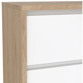 Comodă albă-în culoare naturală cu aspect de lemn de stejar 80x84x48 cm Next – Tvilum