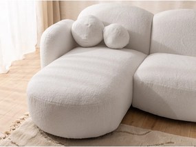 Colțar crem cu tapițerie din țesătură bouclé (în formă de "U") Orbit – Ropez