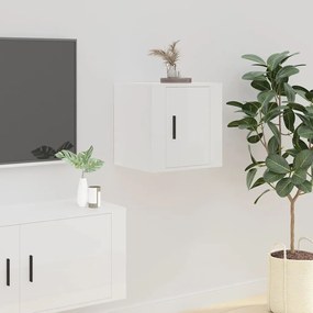 Dulap TV montat pe perete, alb extralucios, 40x34,5x40 cm 1, Alb foarte lucios, 40 x 34.5 x 40 cm