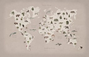 Fototapet, Animal World, Pastel Pink, Rebel Walls