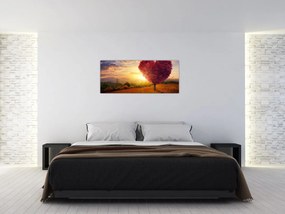 Tablou cu copaci în forma de inimă (120x50 cm)