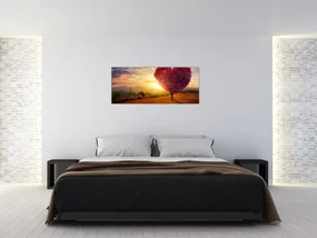 Tablou cu copaci în forma de inimă (120x50 cm)