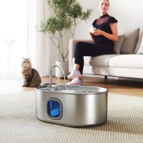 PawHut Fântână Apă Inox Automată 7L | Aosom Romania