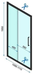 Usa de nisa culisanta Rea Rapid Slide 110 cm sticla 6 mm negru