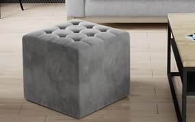 Taburet lemn masiv gri Martino 41x40 cm