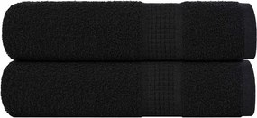 vidaXL Prosoape de duș, FROGN, 2 buc., negru, 70x140 cm, 360 g/m²