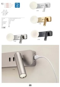 Redo 01-2994 - Aplica de perete LED OASIS LED/3W/230V+1xG9/10W USB CRI 90 neagră