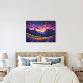 Tablou pe sticlă - Peisaj violet (70x50 cm)