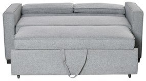 Canapea pat HOMCOM cu tapițerie din material textil, 2 locuri cu spatar reglabil pe 3 niveluri, gri | Aosom Romania