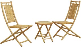 vidaXL Set mobilier bistro, 3 piese, bambus
