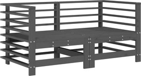 vidaXL Canapea de colț de grădină, 2 buc., gri, lemn masiv de pin