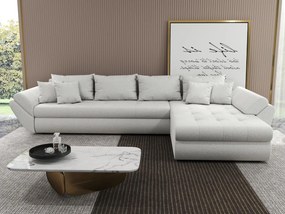 Colțar extensibil dumonde cu ladă de depozitare si sezut confortabil din spuma high-density, Loana XL Euphoria Ivory II 335x185 cm