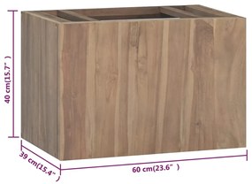 Dulap pentru baie de perete, 60x39x40 cm, lemn masiv de tec 1, 60 x 39 x 40 cm