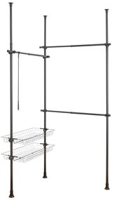 Suport pentru haine negru telescopic din metal Herkules – Wenko
