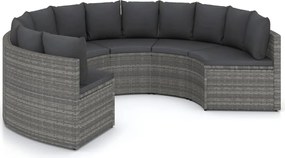 vidaXL Set mobilier de grădină cu perne, 6 piese, gri, poliratan