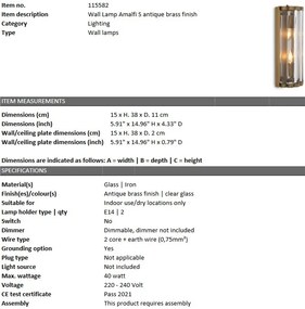 Aplica design elegant LUX Amalfi S, alama antica 115582 HZ