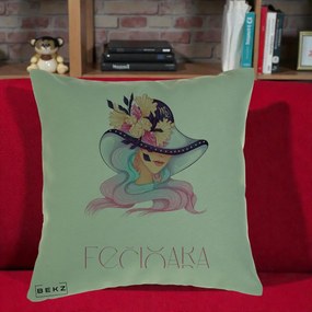 Perna Personalizata Zodie Fecioara, 40x40 cm, Verde, Husa Detasabila, Perna Inclusa, BEKZ®