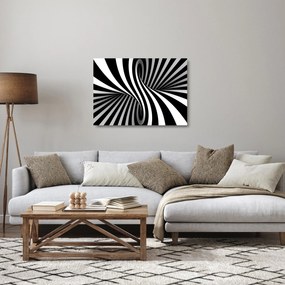 Tablou pe sticlă abstract cu dungi de zebră (70x50 cm)