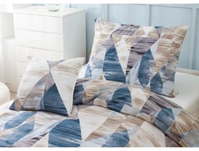 Lenjerie de pat albastră-maro din microsatin pentru pat de o persoană cu 3 piese 140x200 cm Eden – JAHU collections
